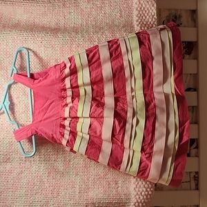 12 month Pink DKNY Dress with multi-colored ribbons